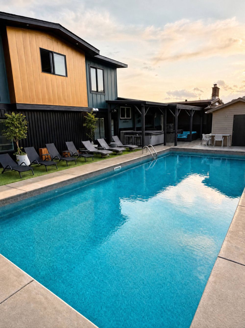 Pool at golden hour
